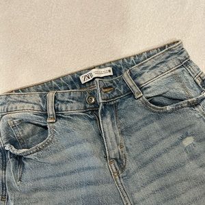Zara Distressed Straight Leg Jeans